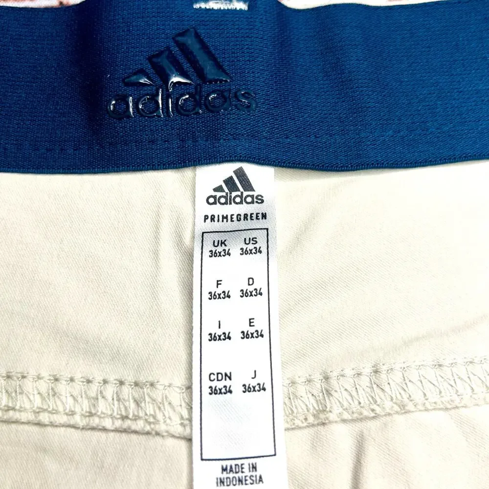 Adidas Golf Go-To 5 Pocket Tapered Pants 36x34 Tan NWOT Stretch Performance